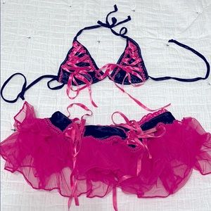 Black and pink lingerie